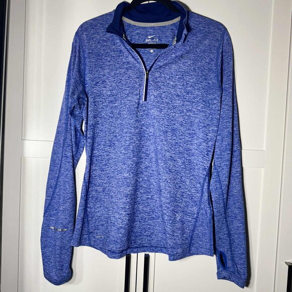 Nike Women Sweater Pull over Active Gym Dri-Fit Light Sweater Blue MEDIUM - Picture 2 of 8